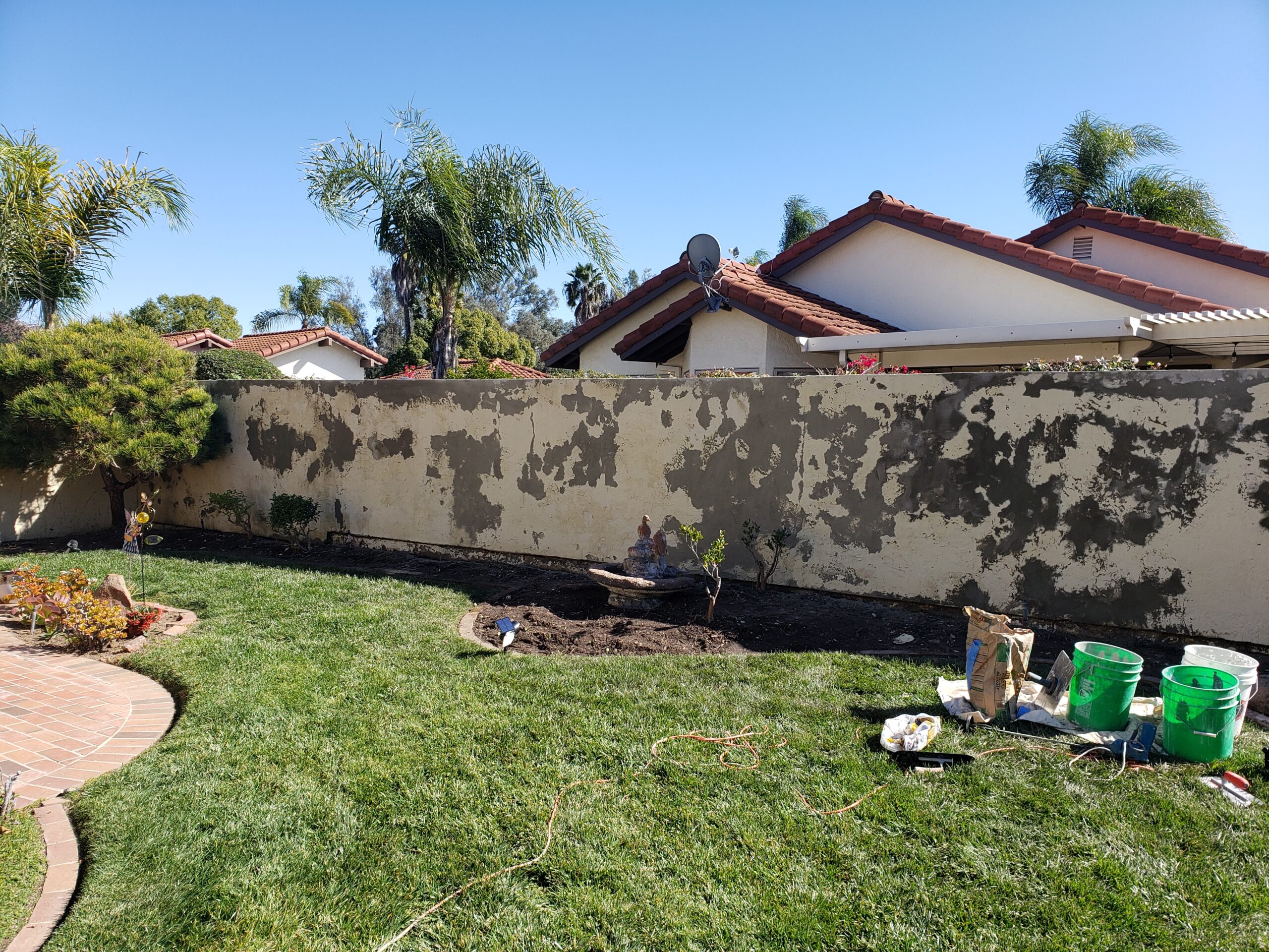 Stucco Wall Before Photo